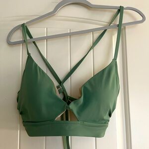Green Tie Bikini Top